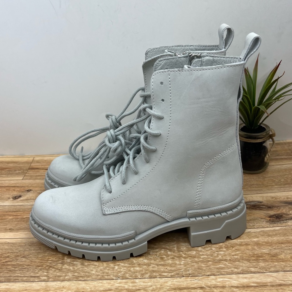 Steve Madden Cream Combat Boots